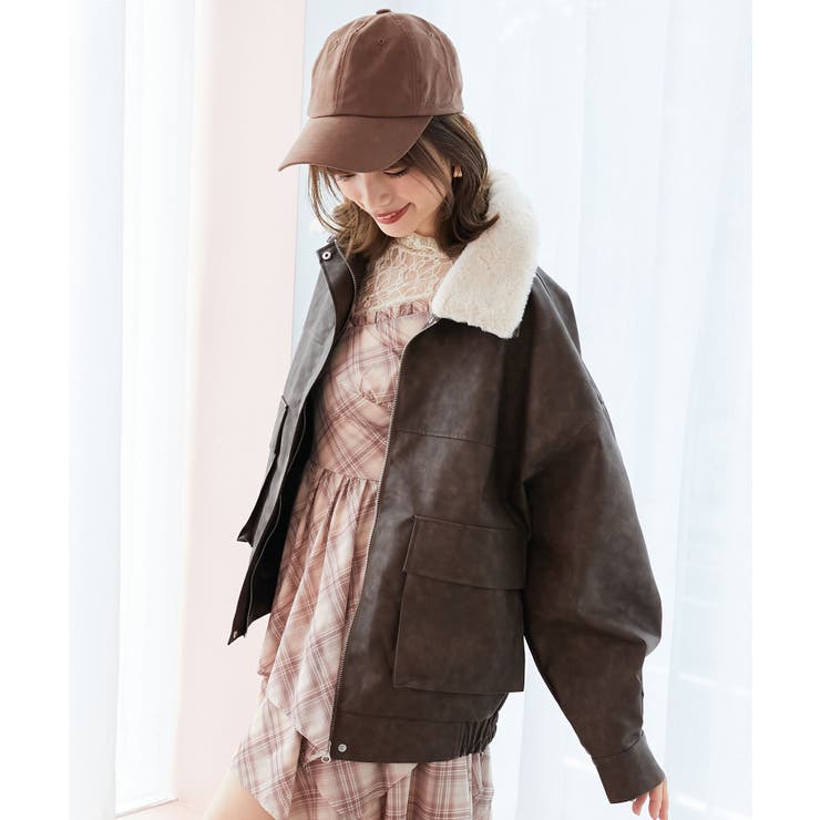 ヴィンテージライク合皮ブルゾン | MAJESTIC LEGON  | 詳細画像6 