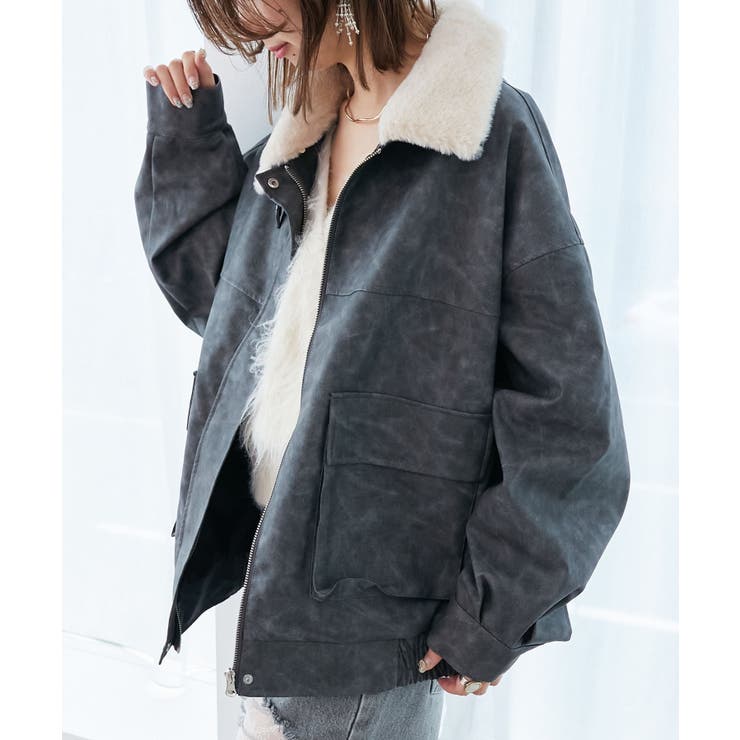 ブラックベース | ヴィンテージライク合皮ブルゾン | MAJESTIC LEGON 