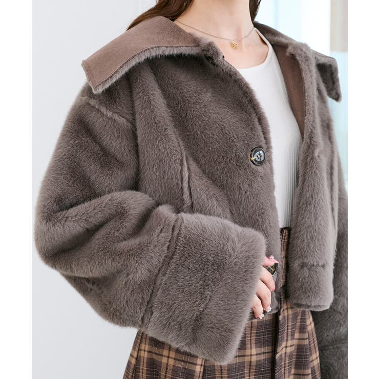 ブラウン | リバーシブルビッグカラーブルゾン | MAJESTIC LEGON 