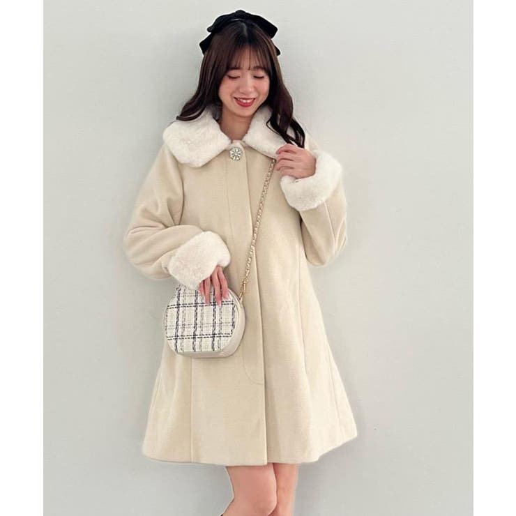 アイボリー | 7wayファー×ビジューコート | MAJESTIC LEGON 