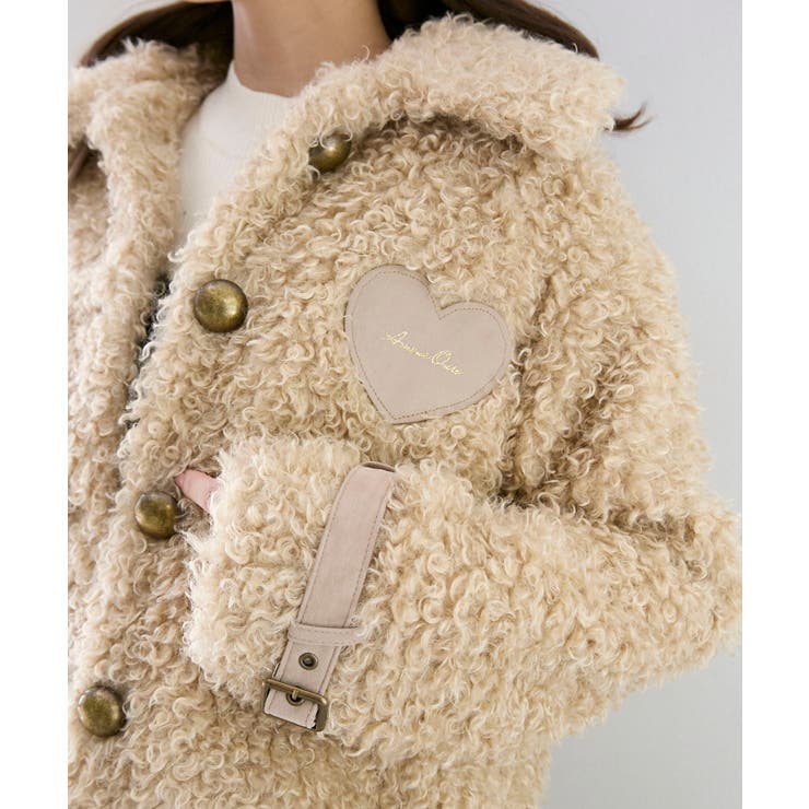 ベージュ | ハートパッチふわふわブルゾン | MAJESTIC LEGON 