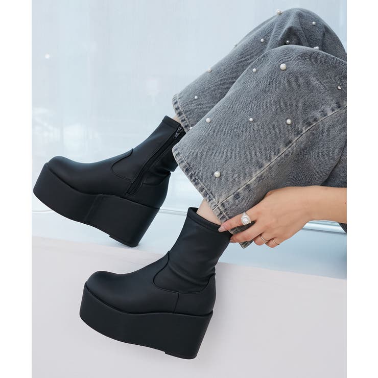 厚底ストレッチショートブーツ | MAJESTIC LEGON  | 詳細画像26 