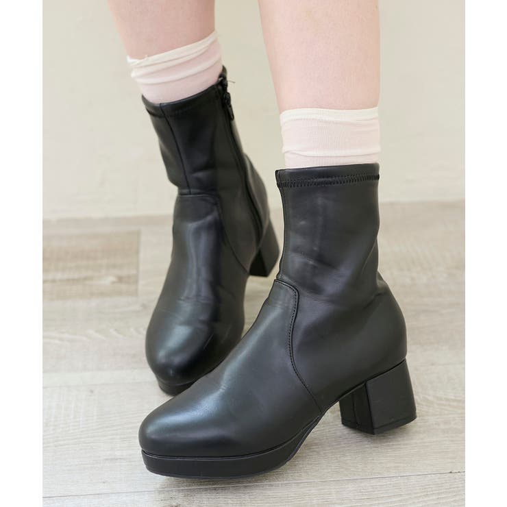 ブラック | フカフカヒールストレッチブーツ | MAJESTIC LEGON 