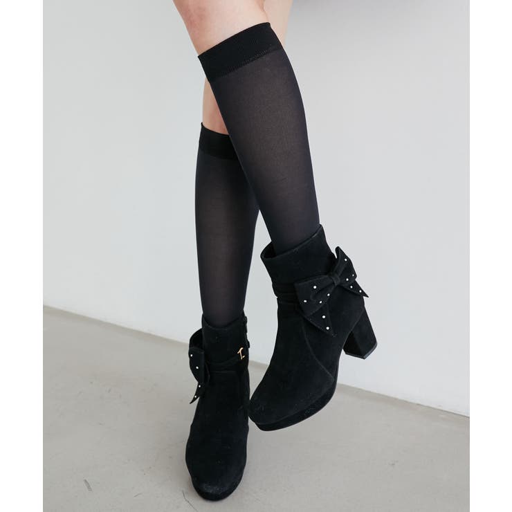 ブラック | 3WAYビジューリボンブーツ | MAJESTIC LEGON 