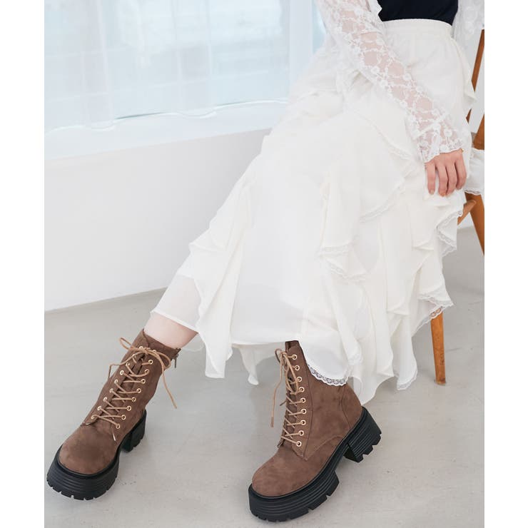 ブラウン柄 | タンクソールレースアップブーツ | MAJESTIC LEGON 