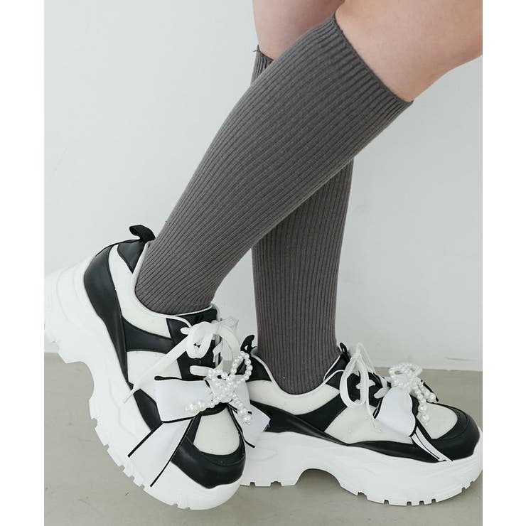 アイボリー柄 | 2WAYリボンビジュースニーカー | MAJESTIC LEGON 