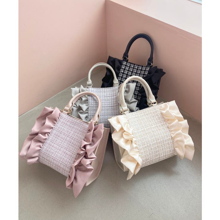 アイボリー | ツイードフリルショルダーバッグ | MAJESTIC LEGON 