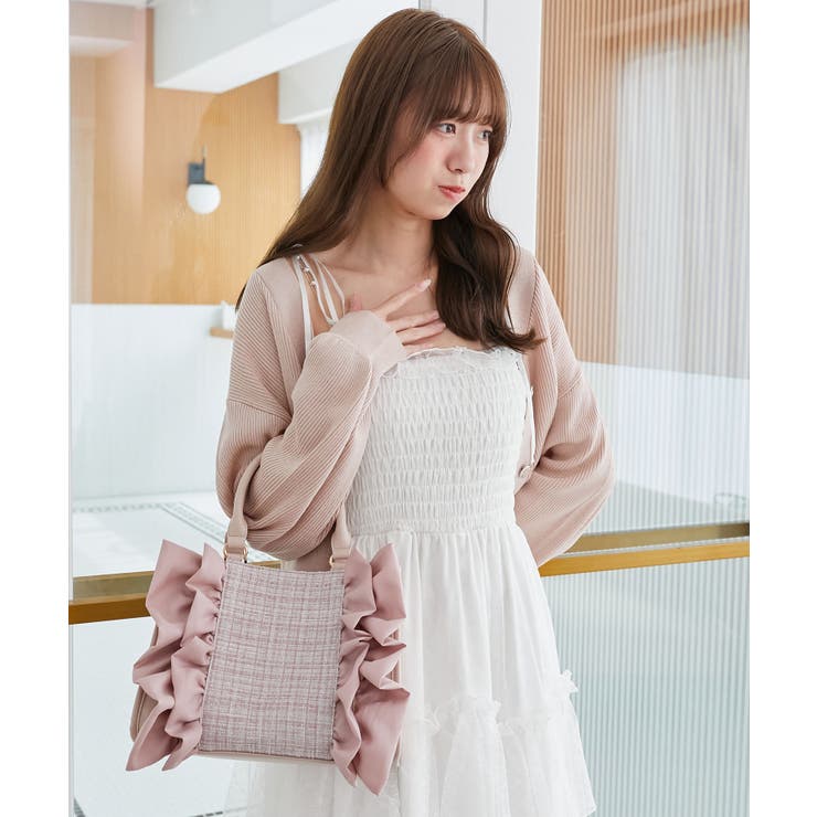 ピンク | ツイードフリルショルダーバッグ | MAJESTIC LEGON 