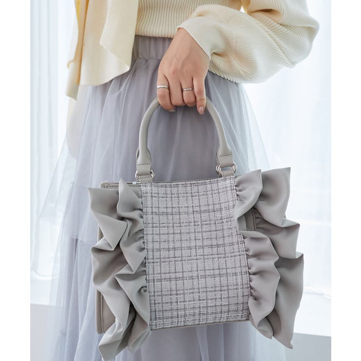 L／グレー | ツイードフリルショルダーバッグ | MAJESTIC LEGON 