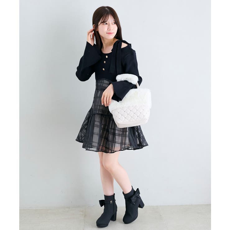 キルティングビジューファーバッグ | MAJESTIC LEGON  | 詳細画像3 