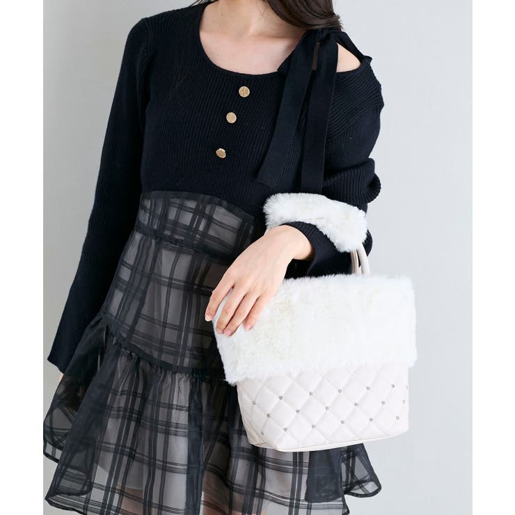 キルティングビジューファーバッグ | MAJESTIC LEGON  | 詳細画像4 