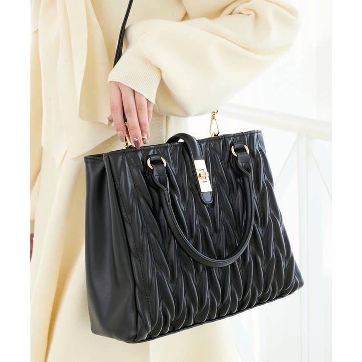 ブラック | クラシカルスクエアミディバッグ | MAJESTIC LEGON 