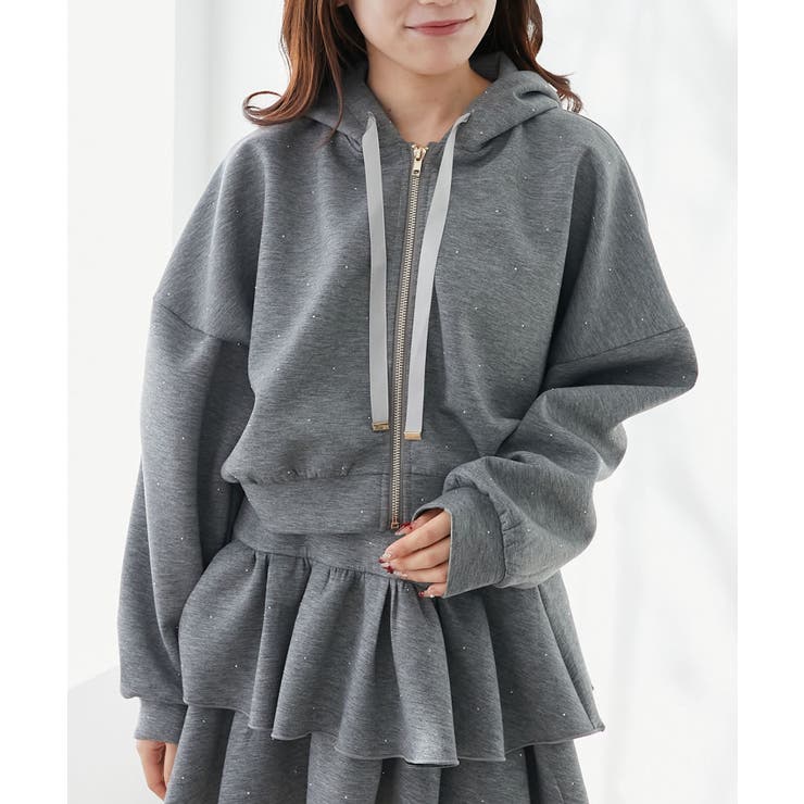 ドロストリボンラインストーンパーカー | MAJESTIC LEGON  | 詳細画像14 