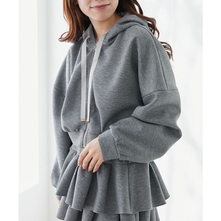 ドロストリボンラインストーンパーカー | MAJESTIC LEGON  | 詳細画像15 