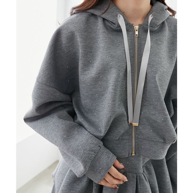 ドロストリボンラインストーンパーカー | MAJESTIC LEGON  | 詳細画像17 