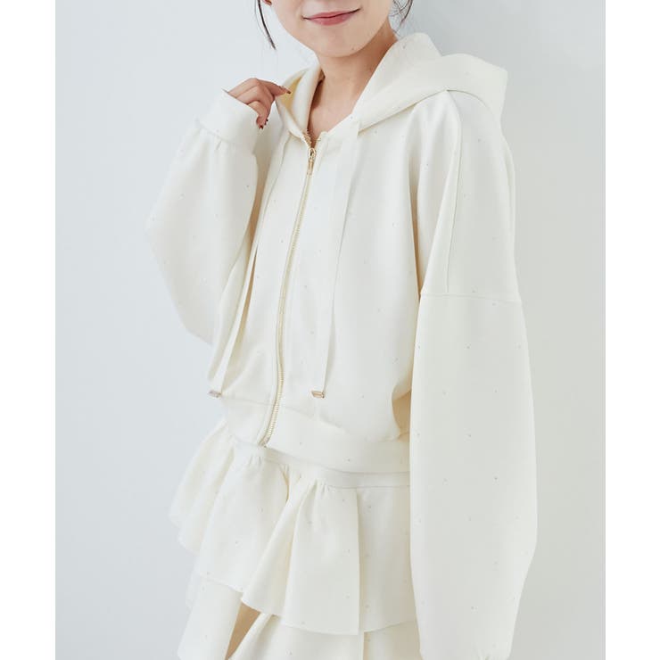 ドロストリボンラインストーンパーカー | MAJESTIC LEGON  | 詳細画像6 