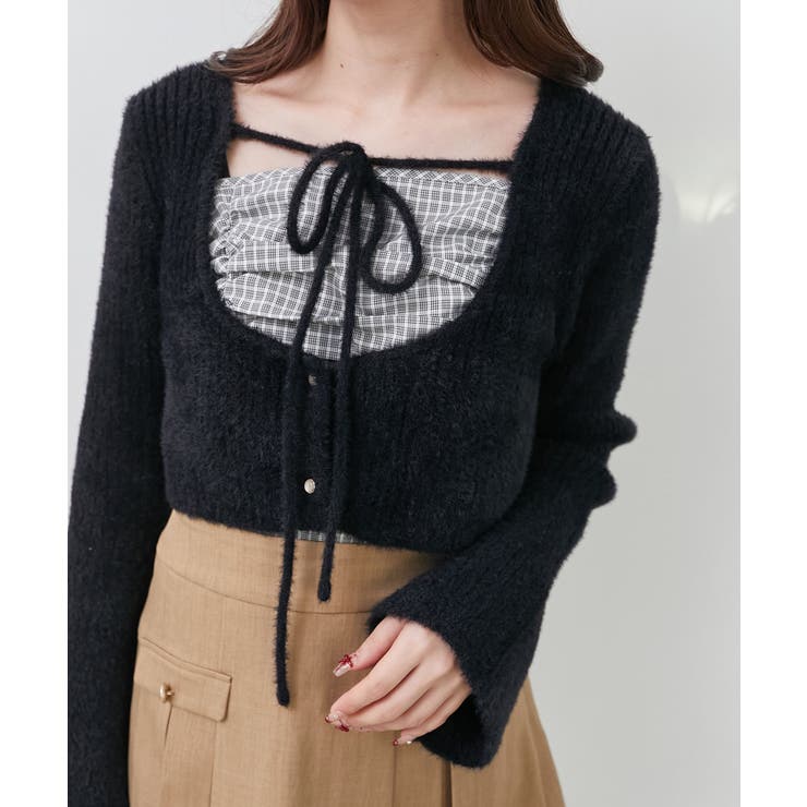 キャミ×シャギーショートカーデセット | MAJESTIC LEGON  | 詳細画像12 