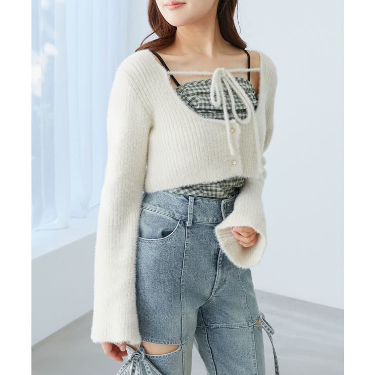 キャミ×シャギーショートカーデセット | MAJESTIC LEGON  | 詳細画像17 