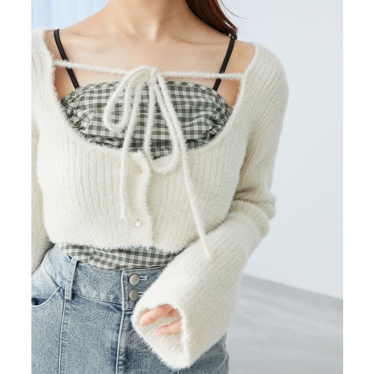 キャミ×シャギーショートカーデセット | MAJESTIC LEGON  | 詳細画像19 