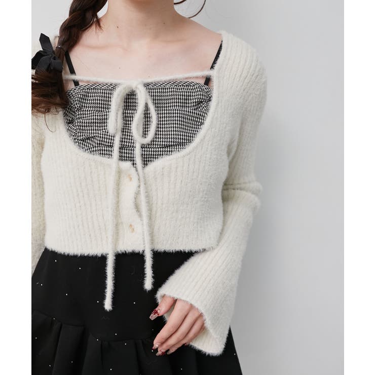 キャミ×シャギーショートカーデセット | MAJESTIC LEGON  | 詳細画像22 