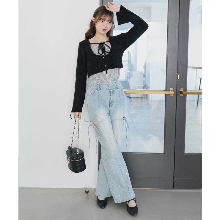 キャミ×シャギーショートカーデセット | MAJESTIC LEGON  | 詳細画像3 