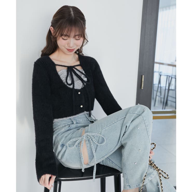 キャミ×シャギーショートカーデセット | MAJESTIC LEGON  | 詳細画像4 