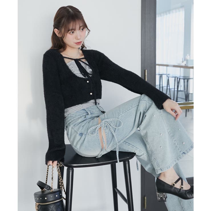 キャミ×シャギーショートカーデセット | MAJESTIC LEGON  | 詳細画像5 