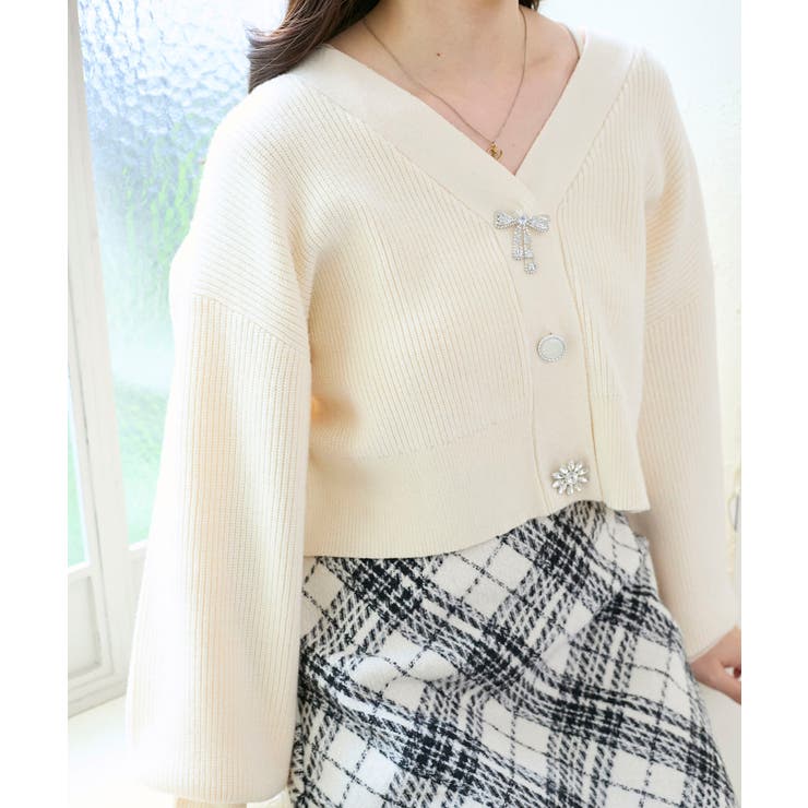 キラキラモチーフビジューボタンカーデ | MAJESTIC LEGON  | 詳細画像9 