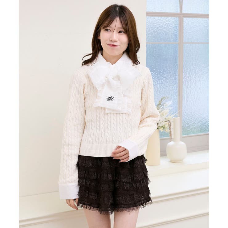 フリルトリムリボンタイセットニット | MAJESTIC LEGON  | 詳細画像10 