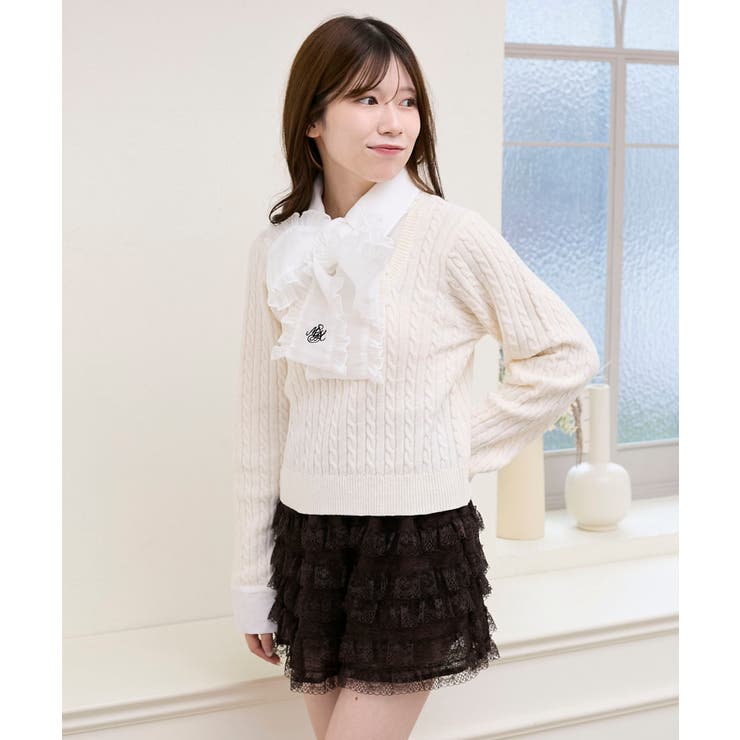 フリルトリムリボンタイセットニット | MAJESTIC LEGON  | 詳細画像11 