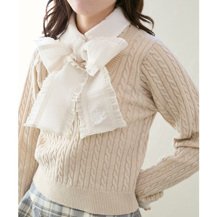 フリルトリムリボンタイセットニット | MAJESTIC LEGON  | 詳細画像24 