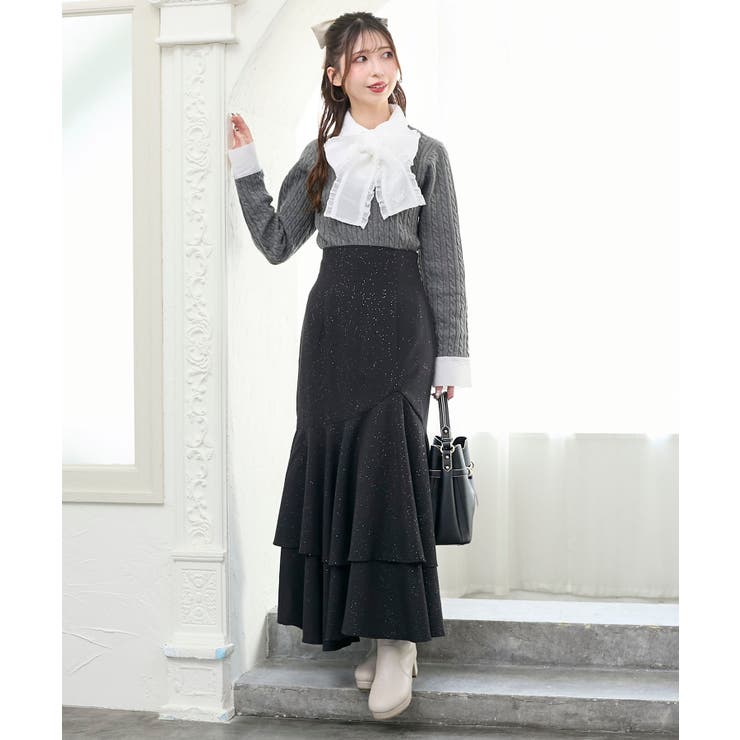 フリルトリムリボンタイセットニット | MAJESTIC LEGON  | 詳細画像25 