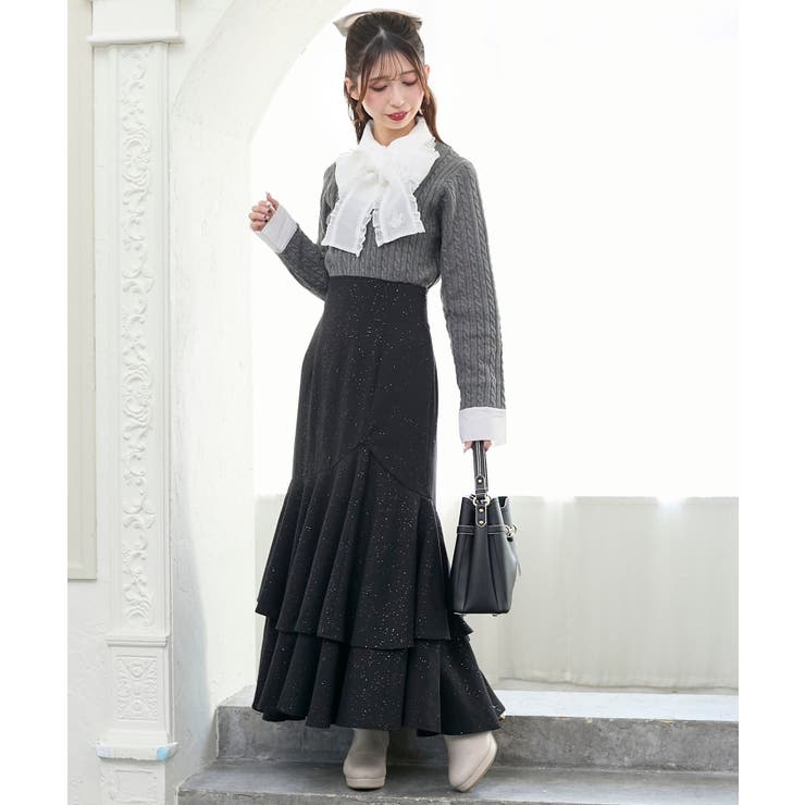 フリルトリムリボンタイセットニット | MAJESTIC LEGON  | 詳細画像26 