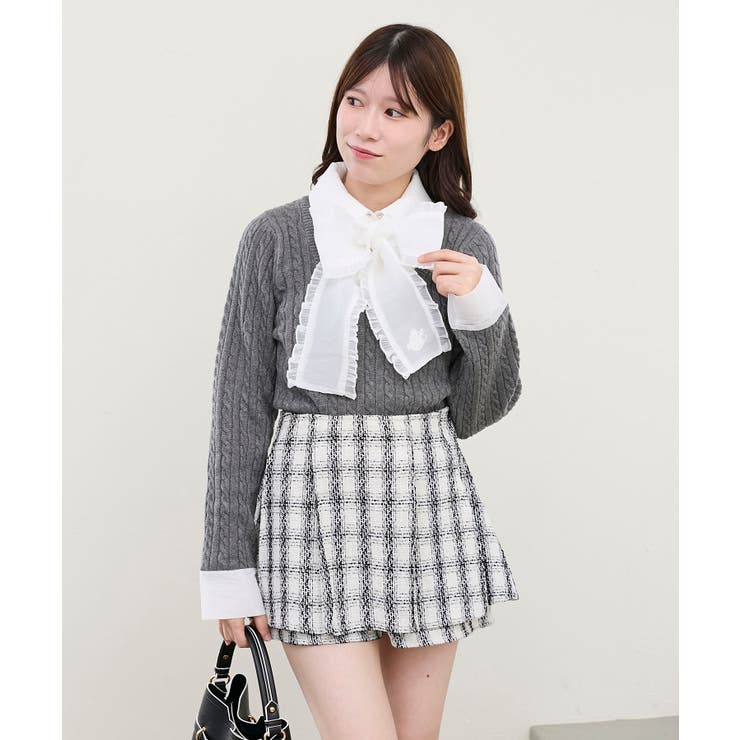 フリルトリムリボンタイセットニット | MAJESTIC LEGON  | 詳細画像33 