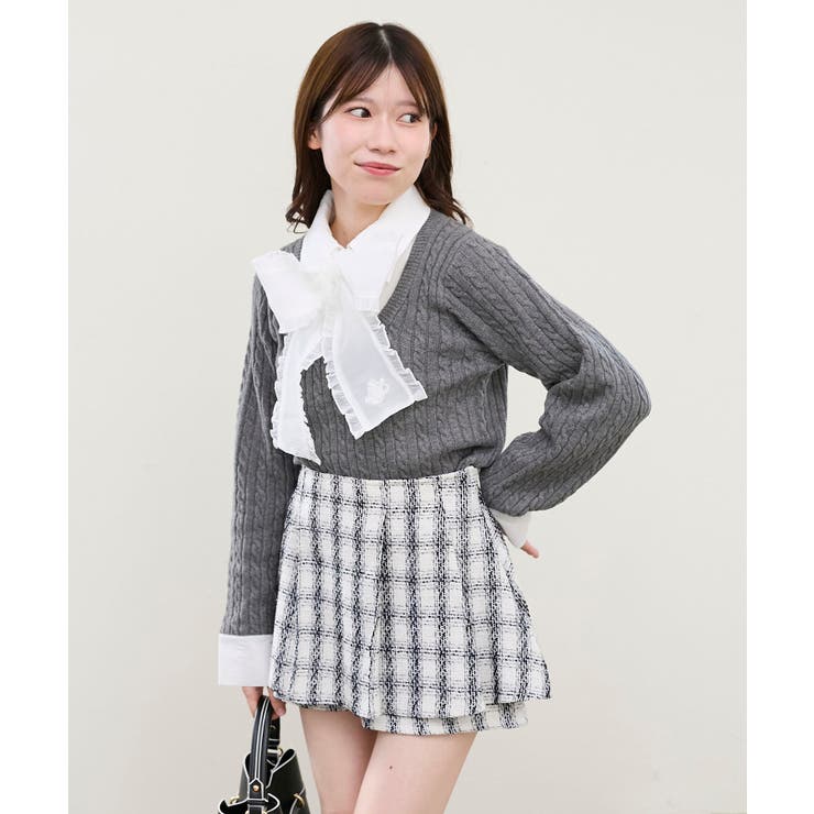 フリルトリムリボンタイセットニット | MAJESTIC LEGON  | 詳細画像34 