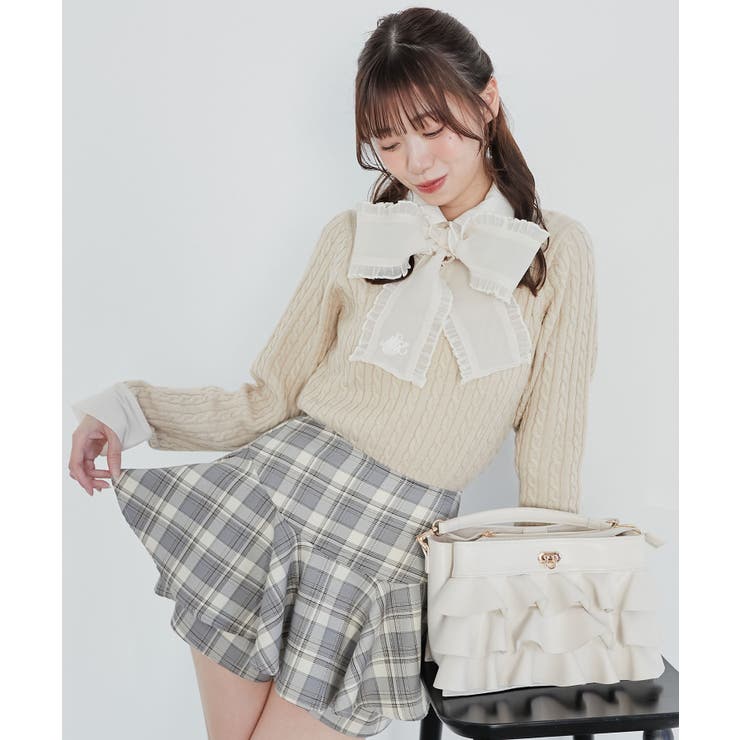 フリルトリムリボンタイセットニット | MAJESTIC LEGON  | 詳細画像4 