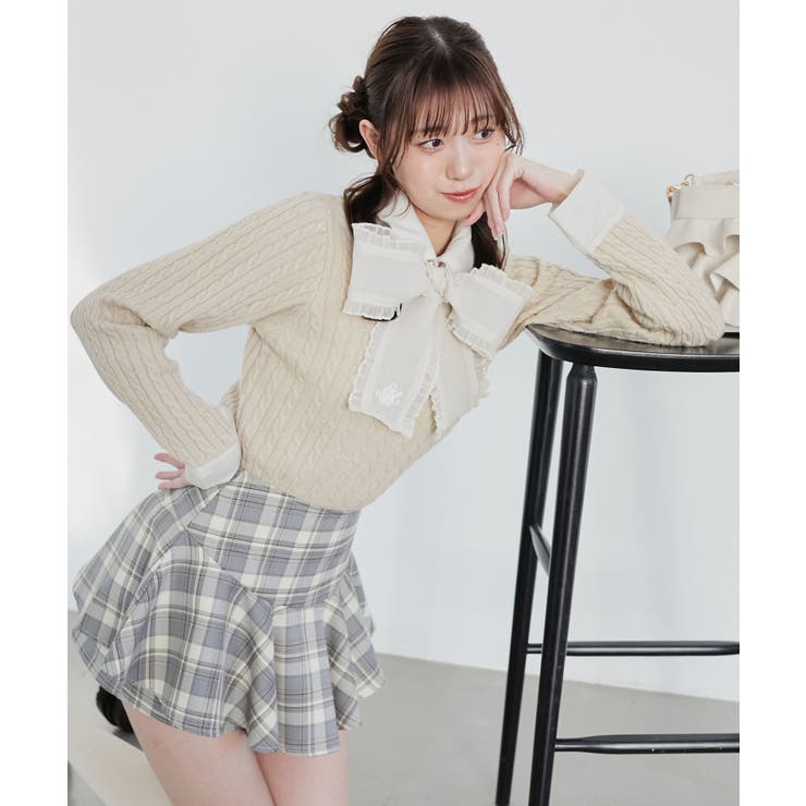 フリルトリムリボンタイセットニット | MAJESTIC LEGON  | 詳細画像6 