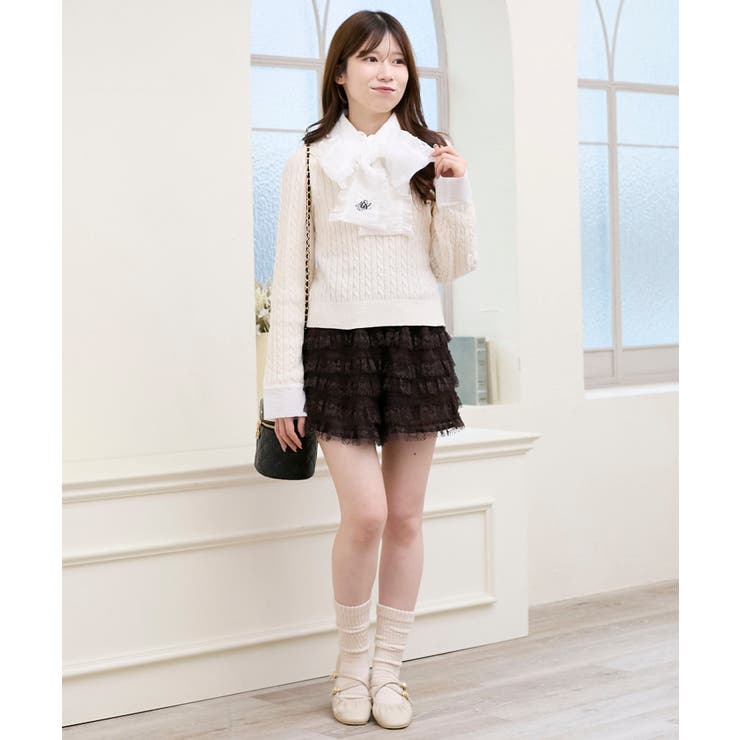 フリルトリムリボンタイセットニット | MAJESTIC LEGON  | 詳細画像7 