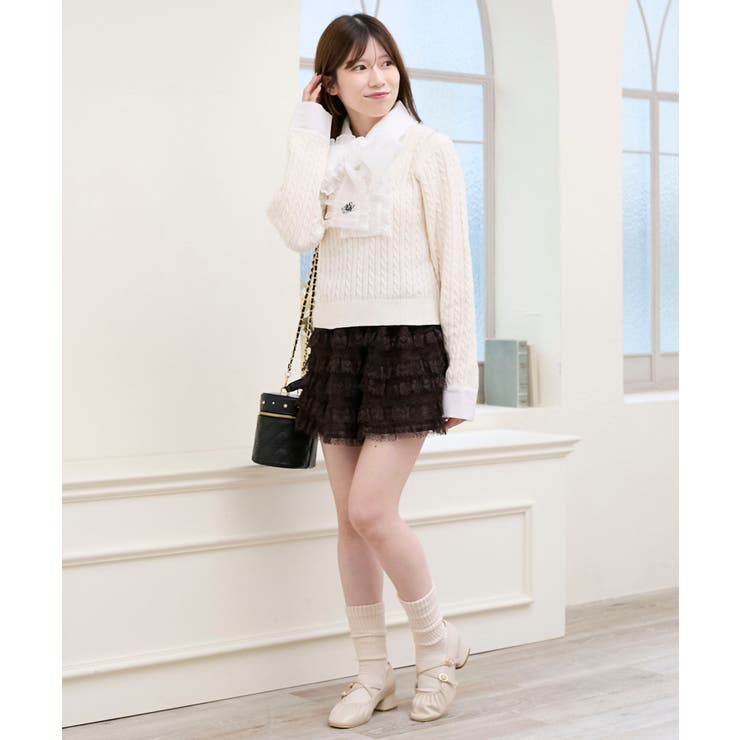 フリルトリムリボンタイセットニット | MAJESTIC LEGON  | 詳細画像8 