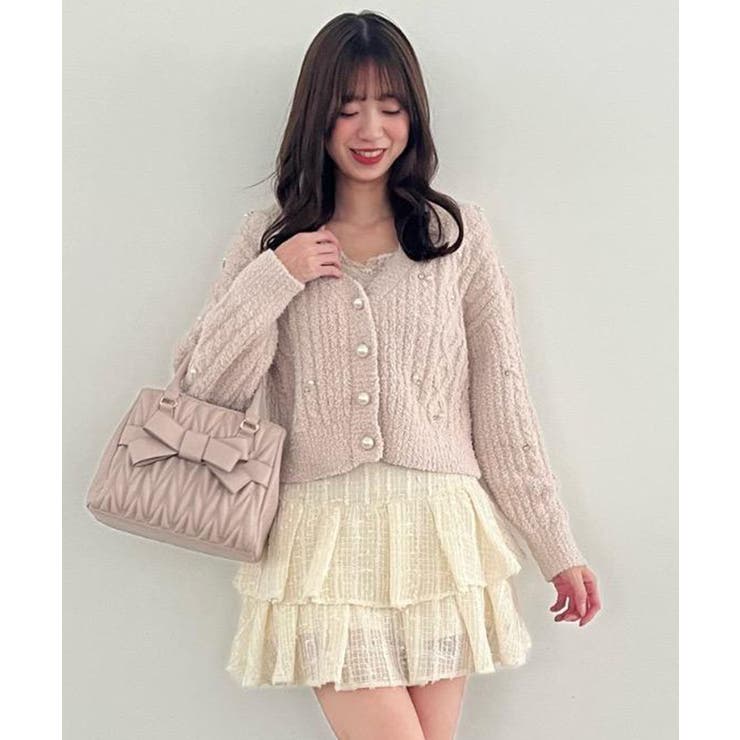 ピンク | ビジューマシュマロカーディガン | MAJESTIC LEGON 