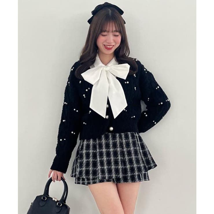 ブラック | ビジューマシュマロカーディガン | MAJESTIC LEGON 