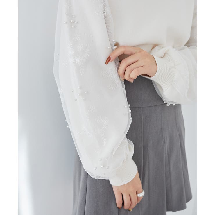 パールチュールスリーブニット | MAJESTIC LEGON  | 詳細画像14 