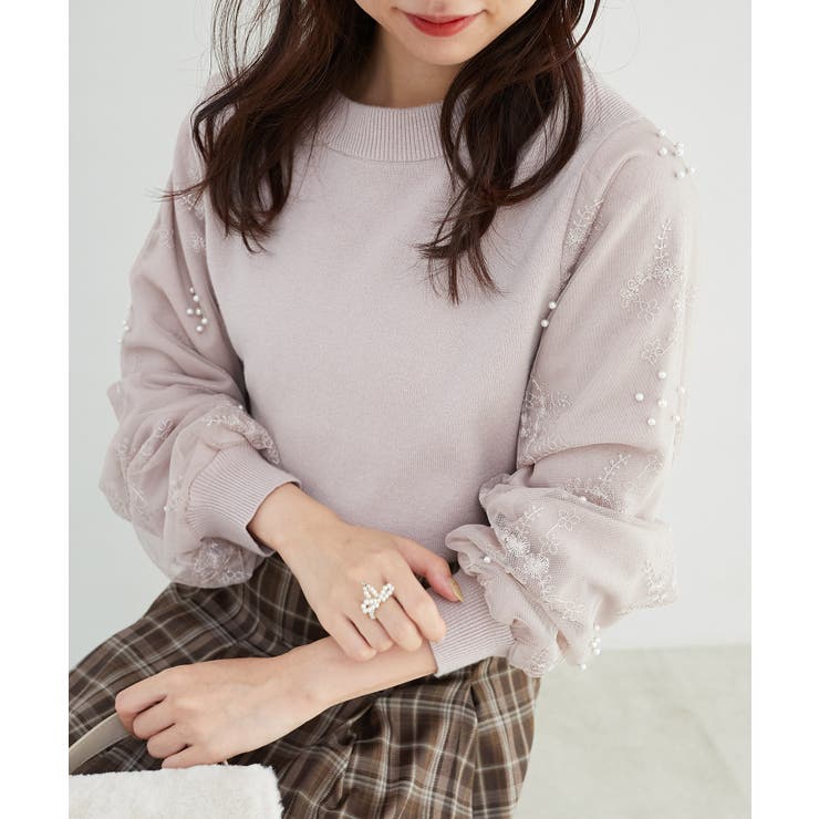 パールチュールスリーブニット | MAJESTIC LEGON  | 詳細画像16 