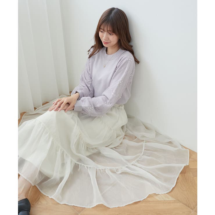 パールチュールスリーブニット | MAJESTIC LEGON  | 詳細画像34 