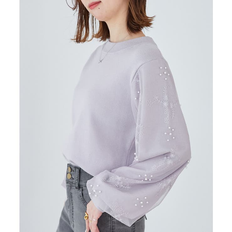 パールチュールスリーブニット | MAJESTIC LEGON  | 詳細画像41 