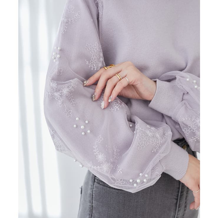 パールチュールスリーブニット | MAJESTIC LEGON  | 詳細画像43 