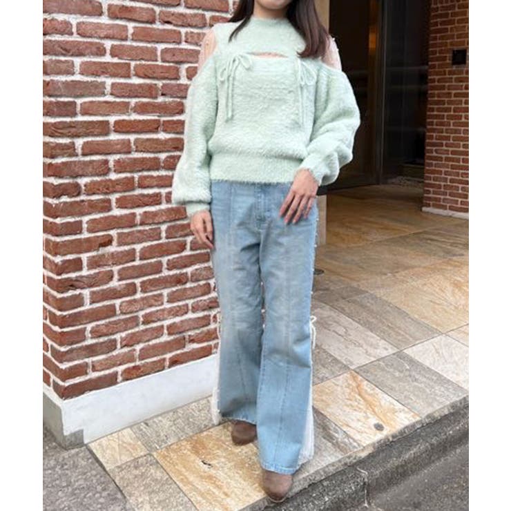 デコルテオープンシアーショルダーニット | MAJESTIC LEGON  | 詳細画像14 