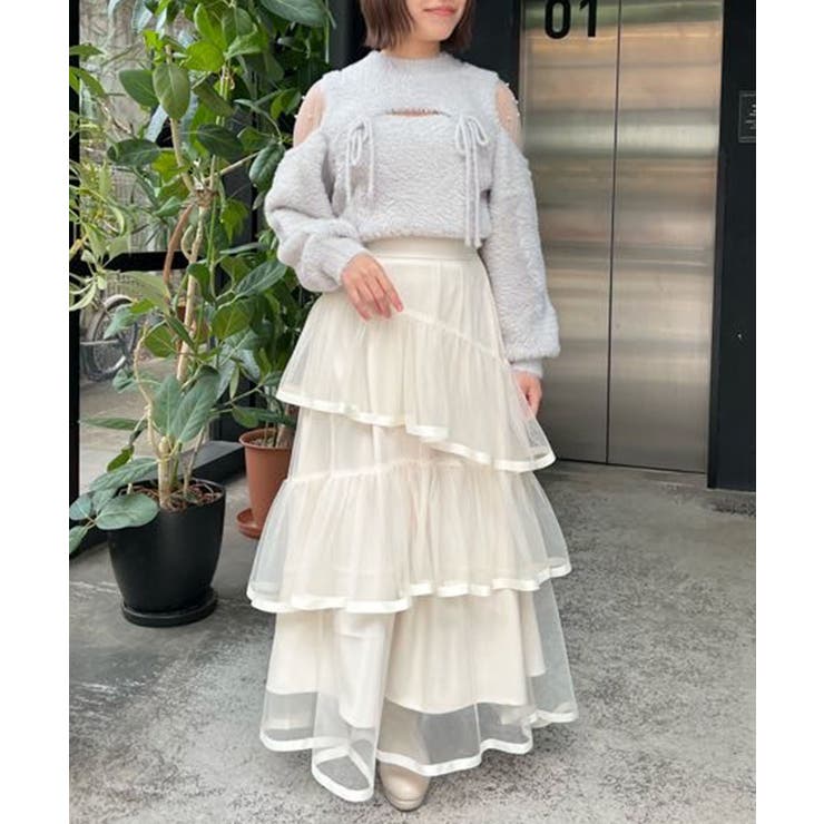 デコルテオープンシアーショルダーニット | MAJESTIC LEGON  | 詳細画像16 