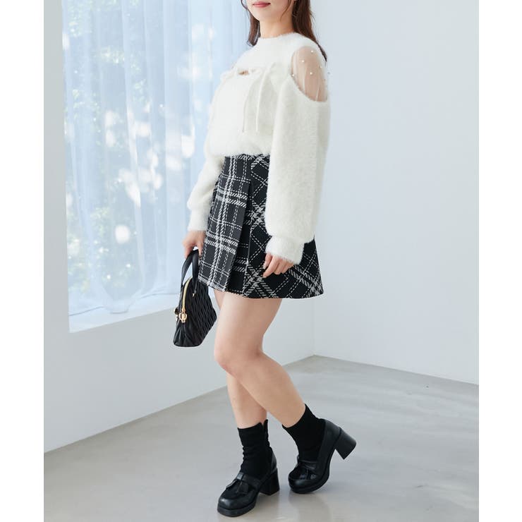 デコルテオープンシアーショルダーニット | MAJESTIC LEGON  | 詳細画像4 