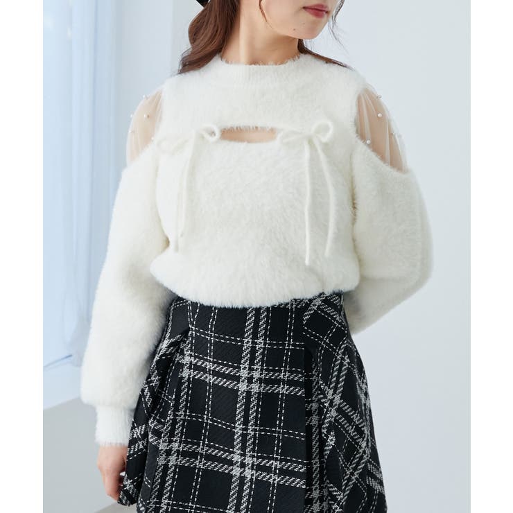 デコルテオープンシアーショルダーニット | MAJESTIC LEGON  | 詳細画像6 